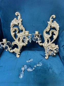 Pair Of Metal Candle Sconces