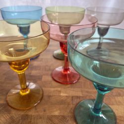 Williams Sonoma DuraClear Tritan Outdoor Multicolored 6 Margarita Glasses 16 oz Original Retail $89  