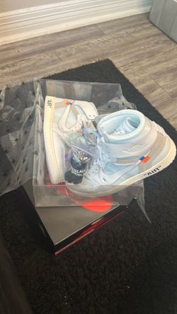 Jordan 1 size 8.5 men off white Alaska