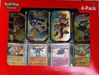 Pokemon TCG 151 Mini Tins 4 Pack + 4 Promos NIB Sealed Sams Club Exclusive NEW