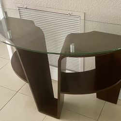 49 Inch Glass Top Console Table 