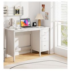  2-Drawer Computer Desk, Modern Home Office Desk with Storage & Spacious Desktop, Compact Writing Study Desk for Bedroom Small Spaces, Multipurpose