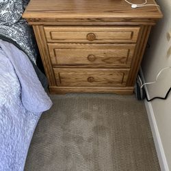 Must sell! Oak Dresser w/TV And End Table