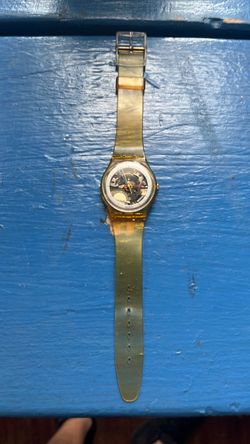 Vintage golden jelly swatch watch