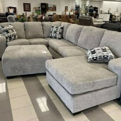 🦋Showroom,Fast Delivery, Finance,Web Platinum 3pc Sectional Sofa w/ Chaise Comfortable Couch