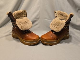 Women's Timberland Jenness Falls Waterproof Brown Leather Boots Size 8