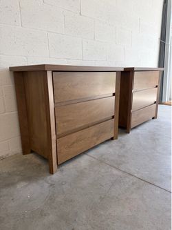 Warm Oak Nightstands — Oversized Bedside Tables — Minimalist Modern — Brand New!