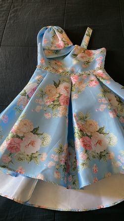 Blue Floral Easter Dress 
