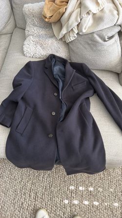 Navy Wool long Coat Ralph Lauren
