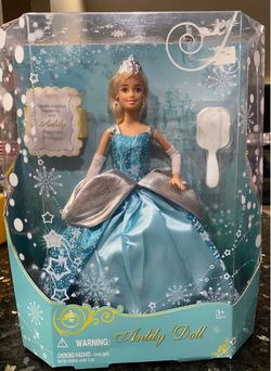 Anlily Fairytale Princess Doll Blue Silver Snowflake Gown Tiara Boxed