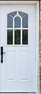 White Exterior Door with Glass Panels