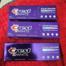 3 Crest 3D White Stain Ersr Whitening Toothpaste, Icy Clean Mint (3.1 oz Tubes) For $10/$10 X Los 3