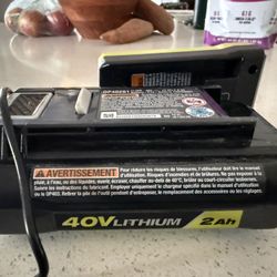 Ryobi 40V Battery And Charger 