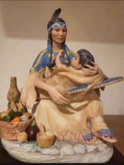 12.5"  Vintage Limited Edition Cybis Porcelain Native American Shoshone Sacajawea Sculpture