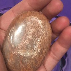 Peach Moonstone Palm Stone 