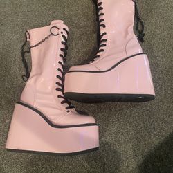 Pink Platform Boots