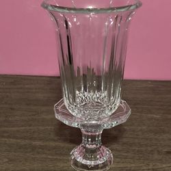 Large 2 Piece Crystal Hurricane Candle Holder
