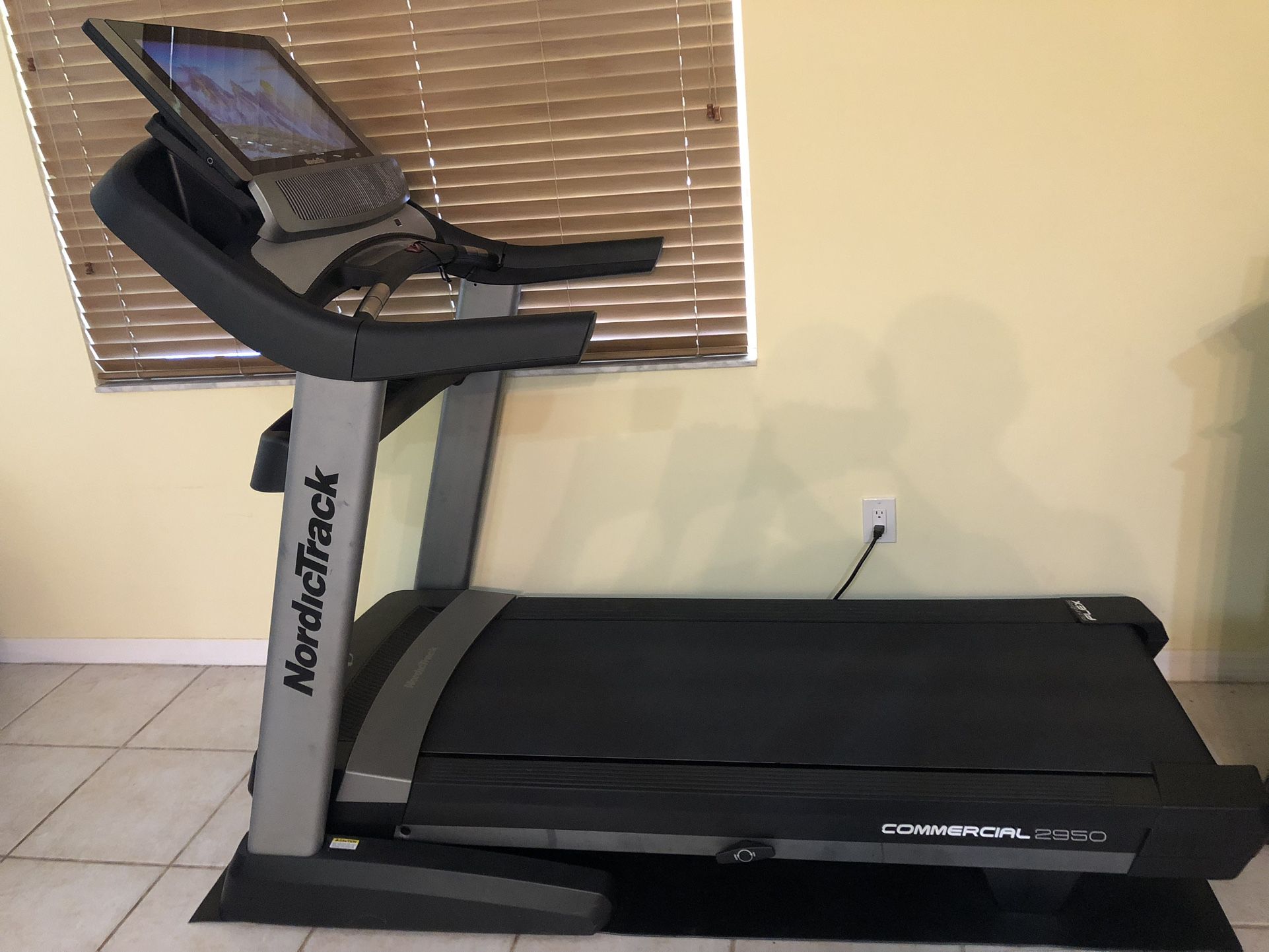 Stationary Schwinn IC4 Bike and Nordictrack Commercial Treadmill 2950