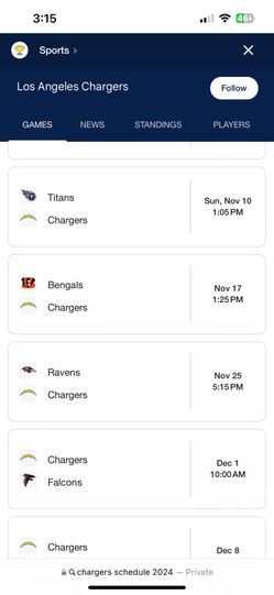 Chargers vs Titans, Bengals and Baltimore