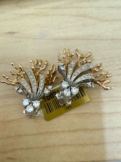 14KT cluster earrings