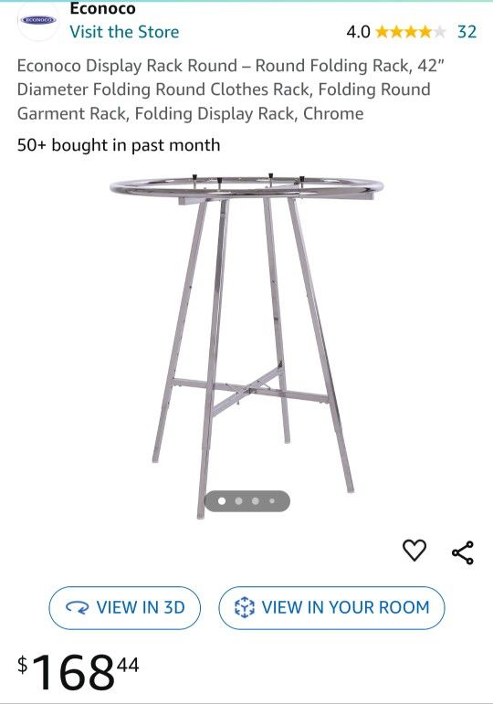 Circle Clothing Rack With Glass Top