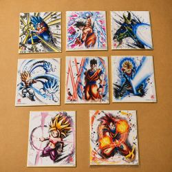 Dragon Ball Shikishi Art Boards Lot (8 pcs) Bandai Official Goku Trunks Anime Collection