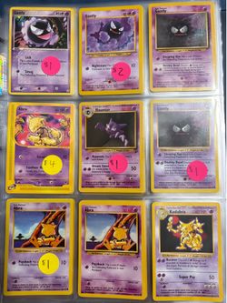 Gastly Haunter and Abra pokemon card lot
