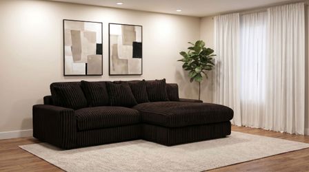 Blaine Chocolate Upholstered Reversible Chaise Sectional Sofa