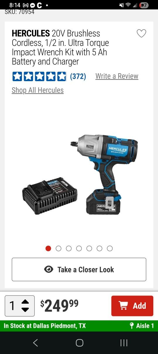 Hercules 1/2 Drill With Battery And Charger