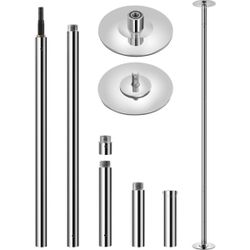 6.9'-9' Height Adjustable Dance Pole, Silver 