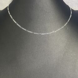 925 Sterling Silver Figaro Link Necklace 