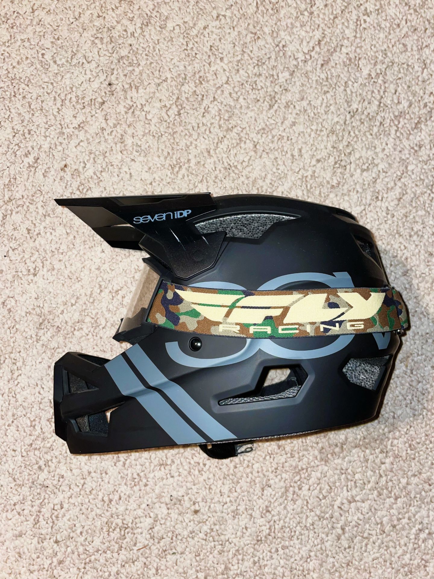 Full Face Mountain Biking Helmet + Fly Racing Goggles Bundle
