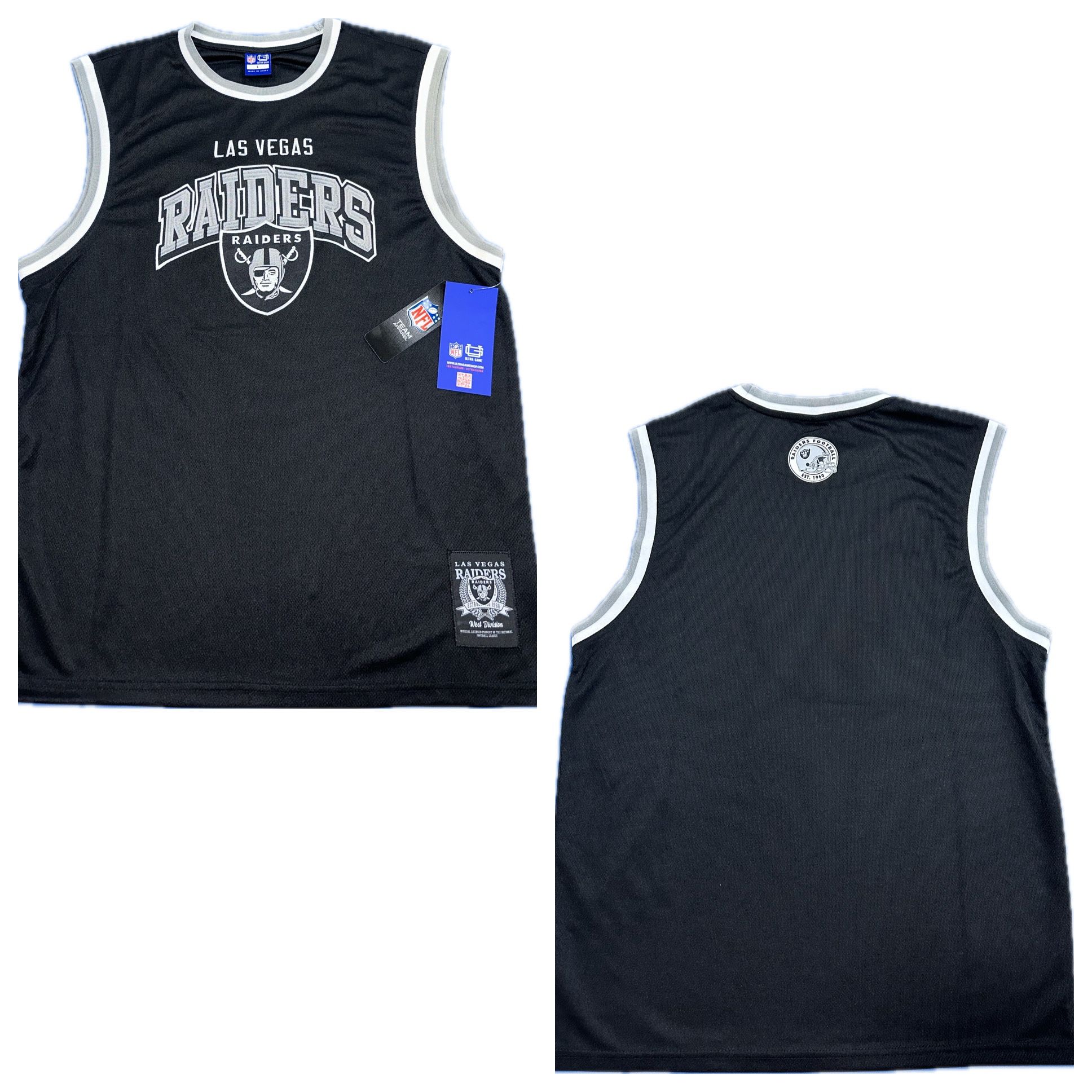Las Vegas Raiders Embroidered Basketball Jersey Men’s Medium-XL New
