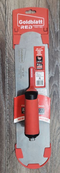 Goldblatt RED 16x4 Stainless Steel Pool Trowel