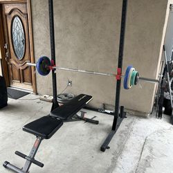 Bench Press Squat Rack With Weights