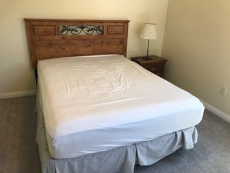 Queen bed frame and mattress