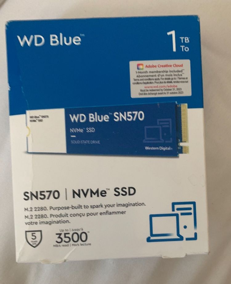 1TB NVMe SSD WD SN570 Retail Version 1 TB Storage NEW
