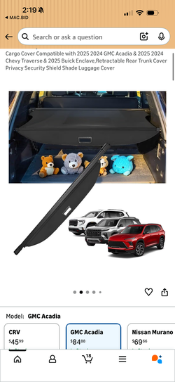 Brand new retractable cargo cover compatible with 2025-2024 Acadia, Traverse & Enclave.