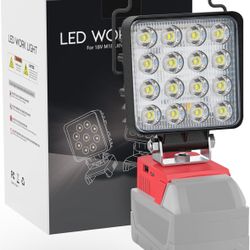 Portable LED Work Light for 18v Battery, 48W 4800LM Cordless Flood Lights with Low Vol