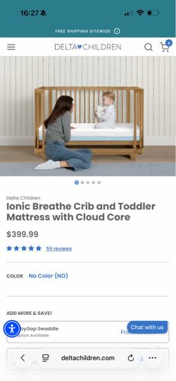 NEW delta children hypoallergenic breathable washable ionic silver double sided infant crib and toddler bed mattress
