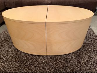 Dania Furniture Modern Oval Storage Coffee Table – Light Birch