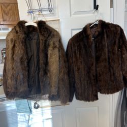 Vintage Authentic Mink and Beaver Fur Coat Size L