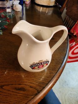 vintage Chivas Regal 12 Years Aged Scotch Whisky ceramic water pitcher. 