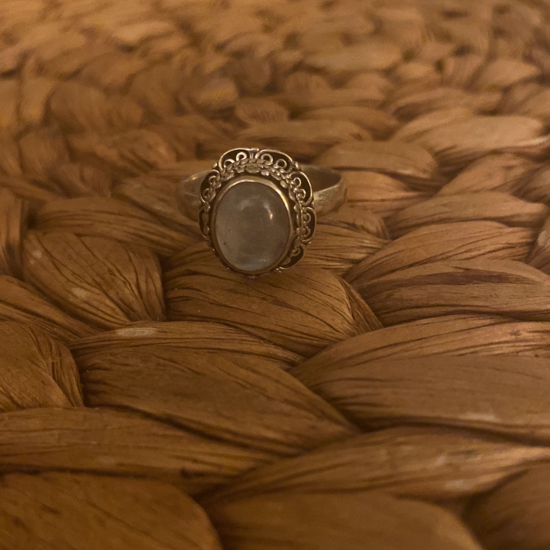 Boho Sterling Silver Moonstone Ring