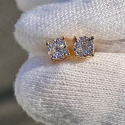 VS 1/5ct  Diamond Earrings E-F Color  10k Gold 