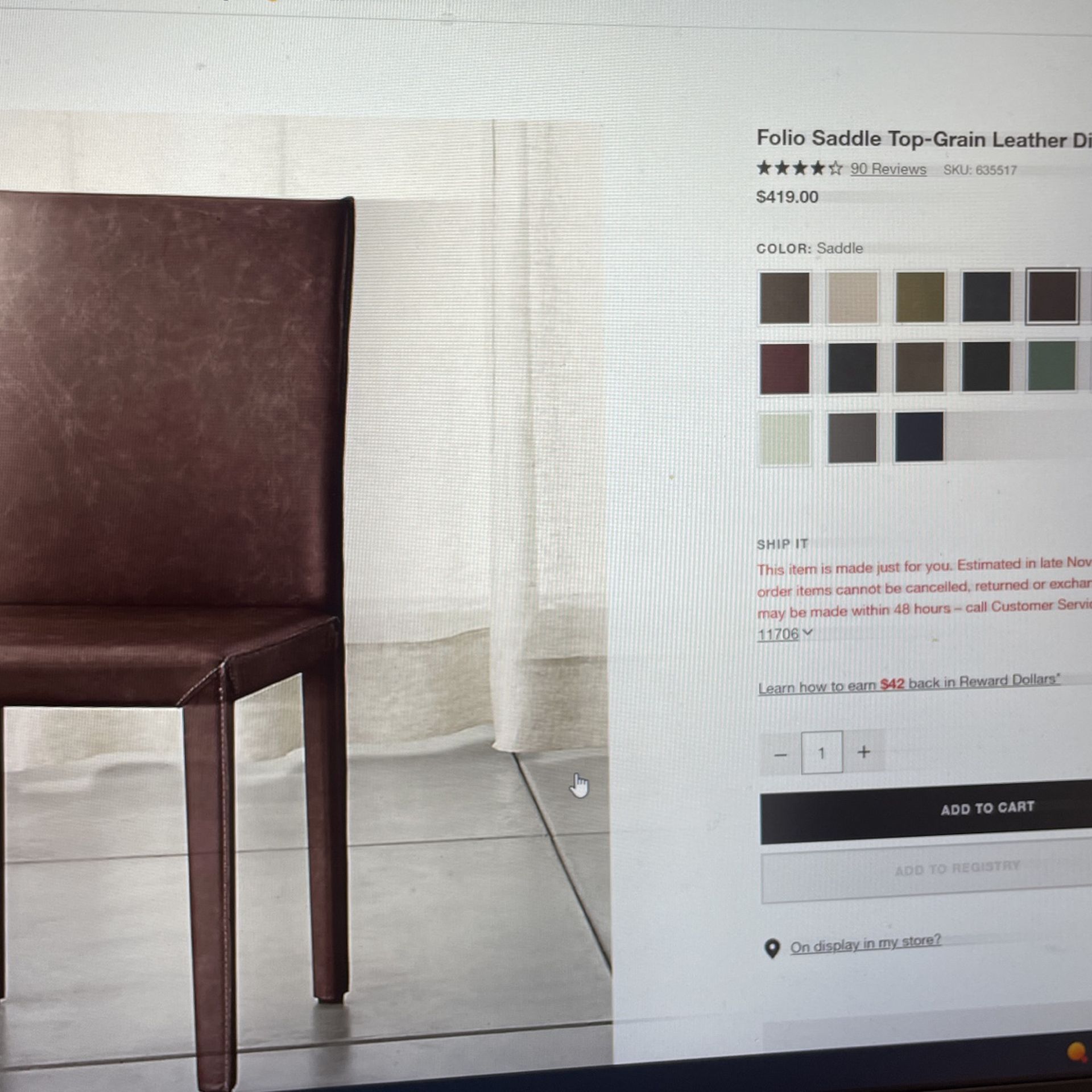 Folio Saddle Leather Dining Chairs Crate&barrel