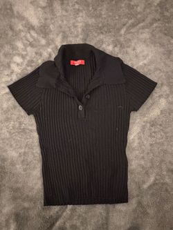 Black Ribbed Crop top