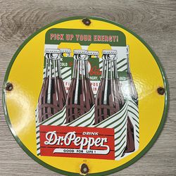Vintage Dr Pepper Porcelain Sign 