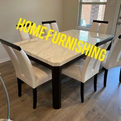 Furniture table with six chair