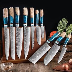 Damascus Kitchen Knife Set Kitchen Utensils Set 10-Piece Razor-Sharp Exquisite 